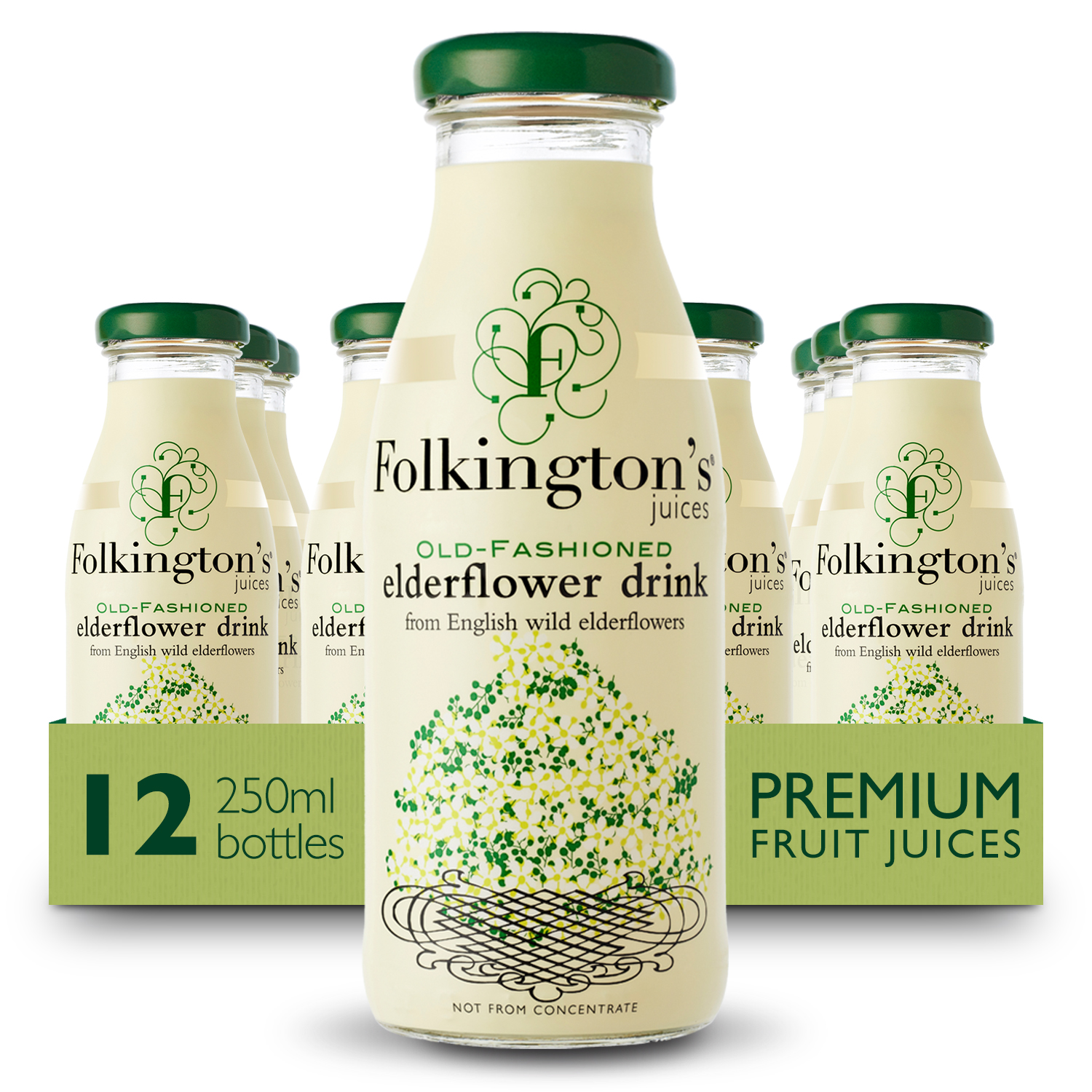 Folkingtons Elderflower Drink (12 x 250ml bottles)